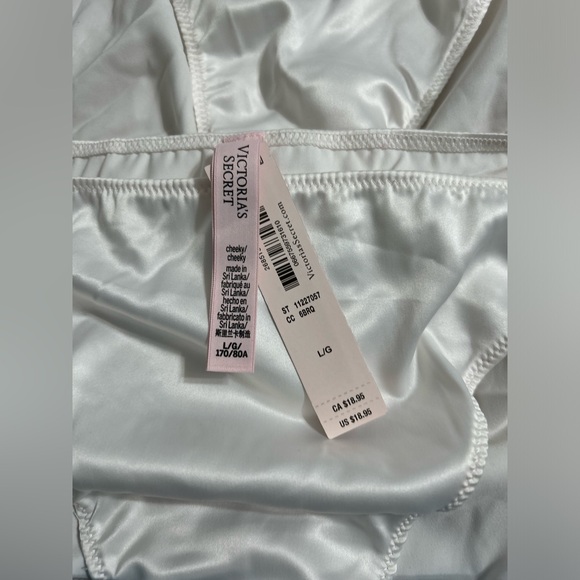 Victoria’s Secret Bridal panty pack of 3 satin tie panties in white and blue - Picture 7 of 10